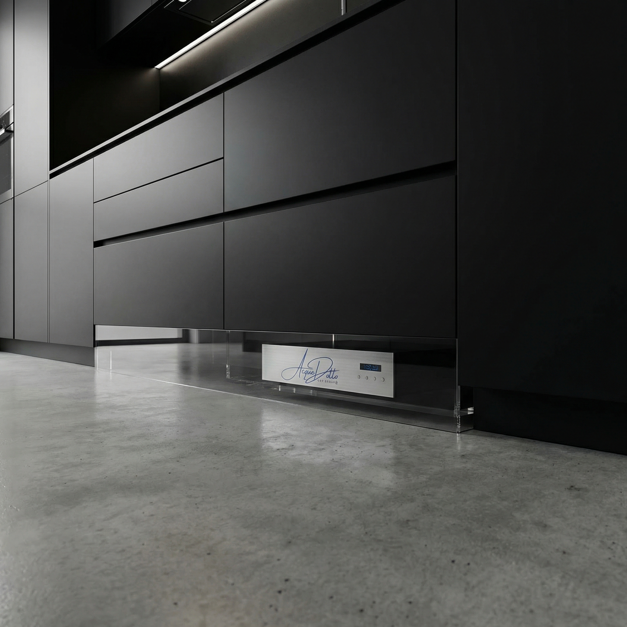 Installazione depuratore Ninfa Pro sotto zoccolo cucina