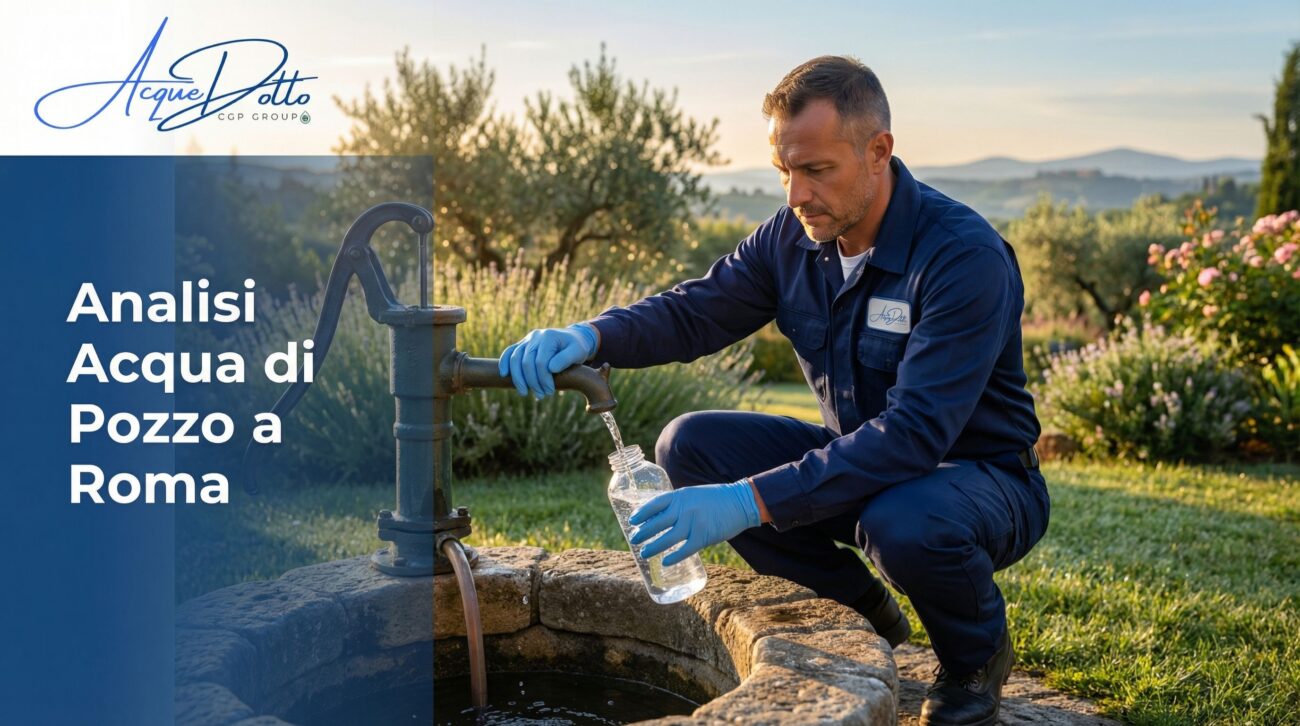 Analisi acqua di pozzo Roma — campionamento certificato ACCREDIA con operatore abilitato AcqueDotto Italia