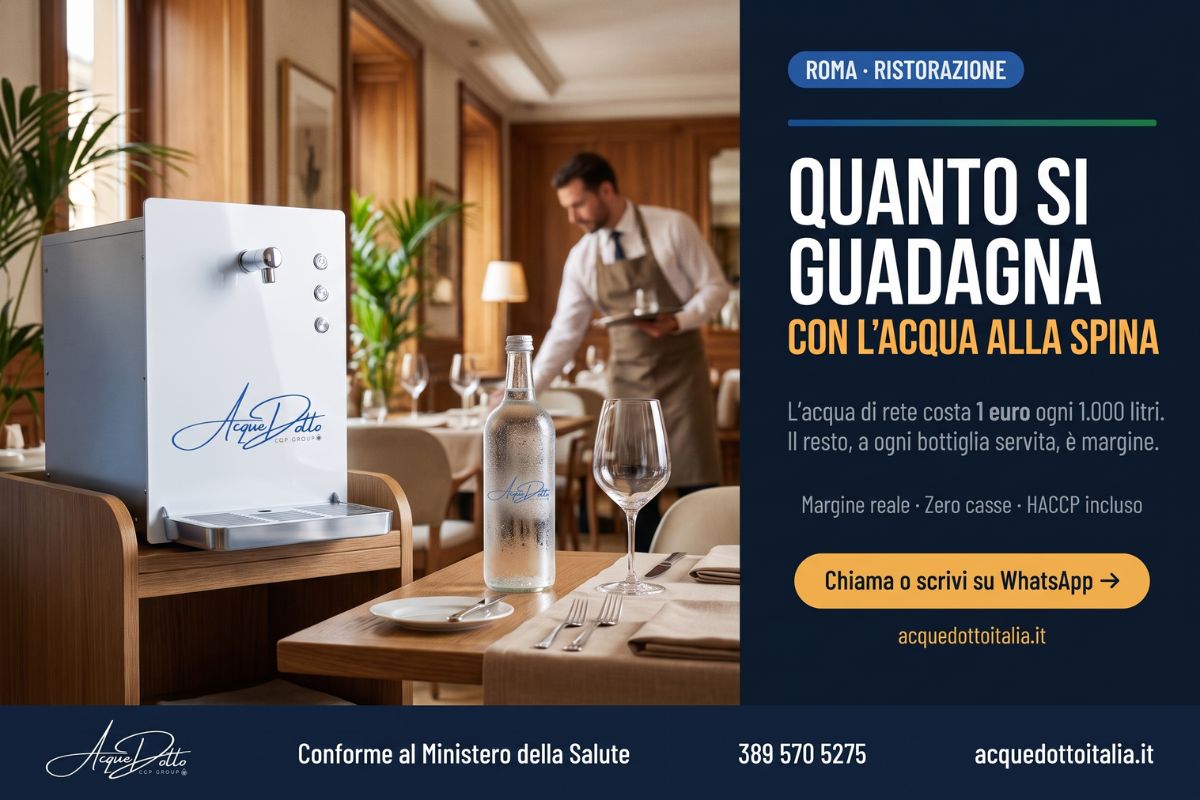 quanto si guadagna acqua alla spina ristorante Roma