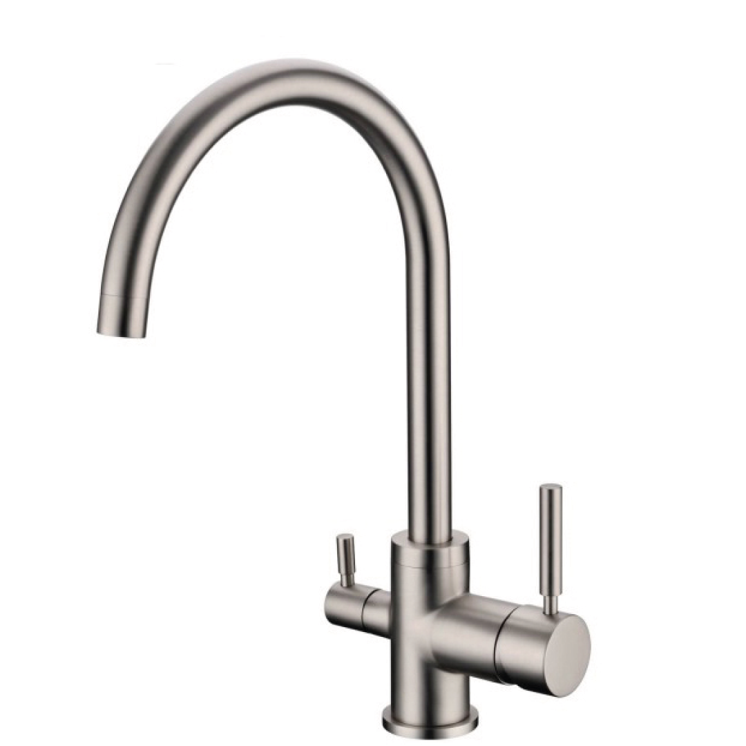 Rubinetto da Cucina 3 Vie Nickel Spazzolato Universale Acqua Depurata