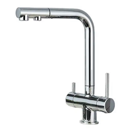 Rubinetto da Cucina 4 Vie Cromo con Doccetta Estraibile 65 cm – Attacchi 3/8"